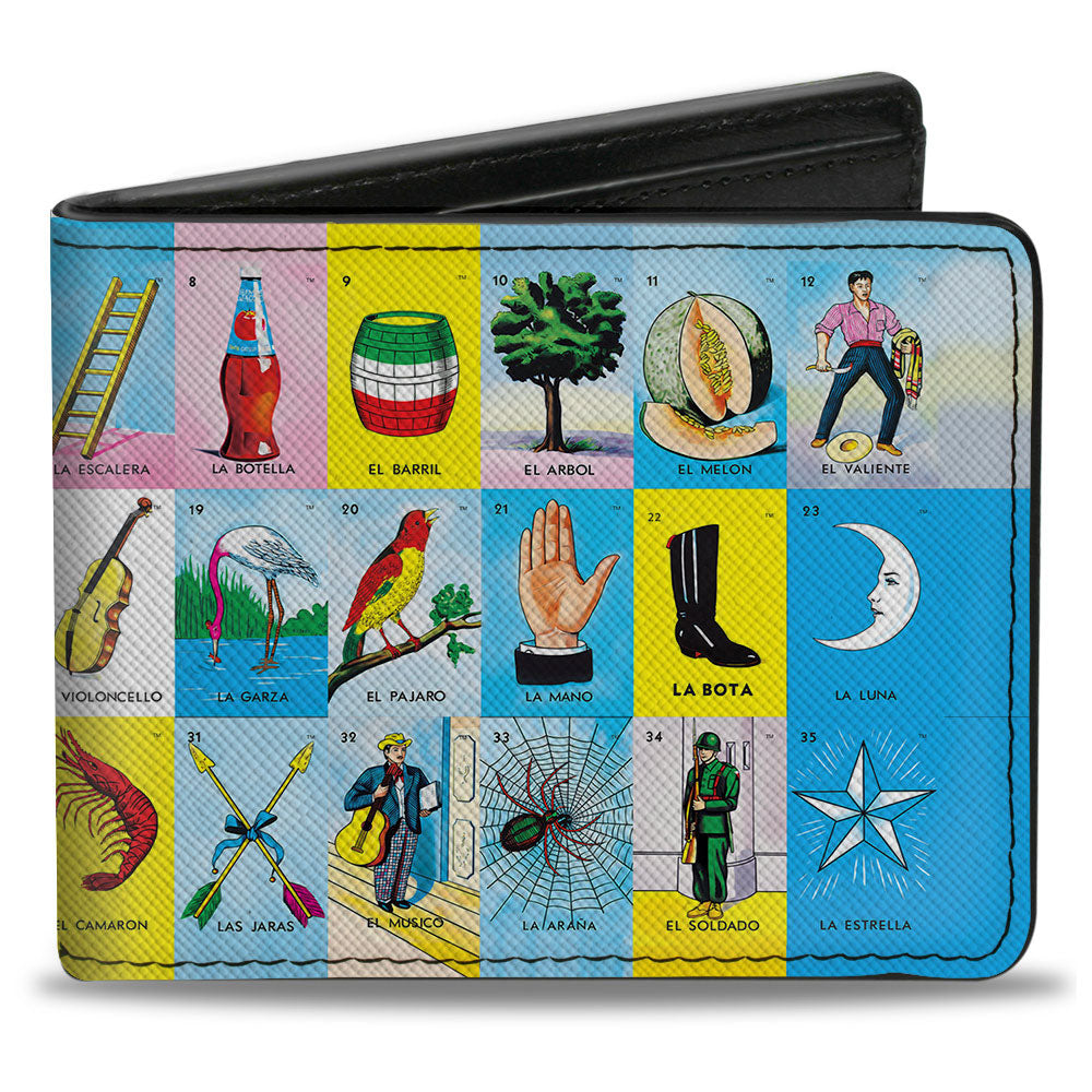 Bi-Fold Wallet - Loteria Tabla Board Blocks