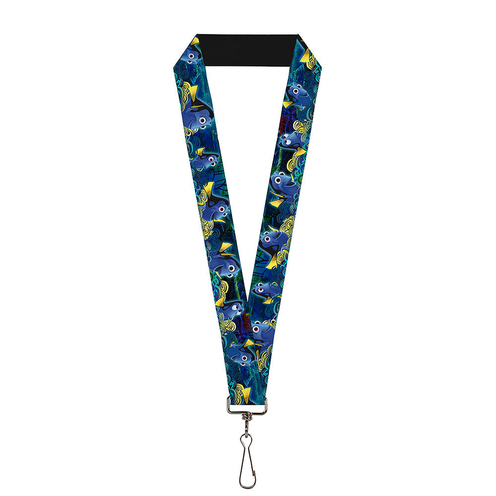 Lanyard - 1.0" - Dory Poses Swirls Blues Yellows