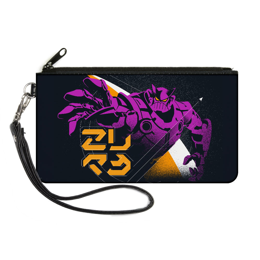 Canvas Zipper Wallet - SMALL - Lightyear ZURG Reaching Pose Black Purple Orange