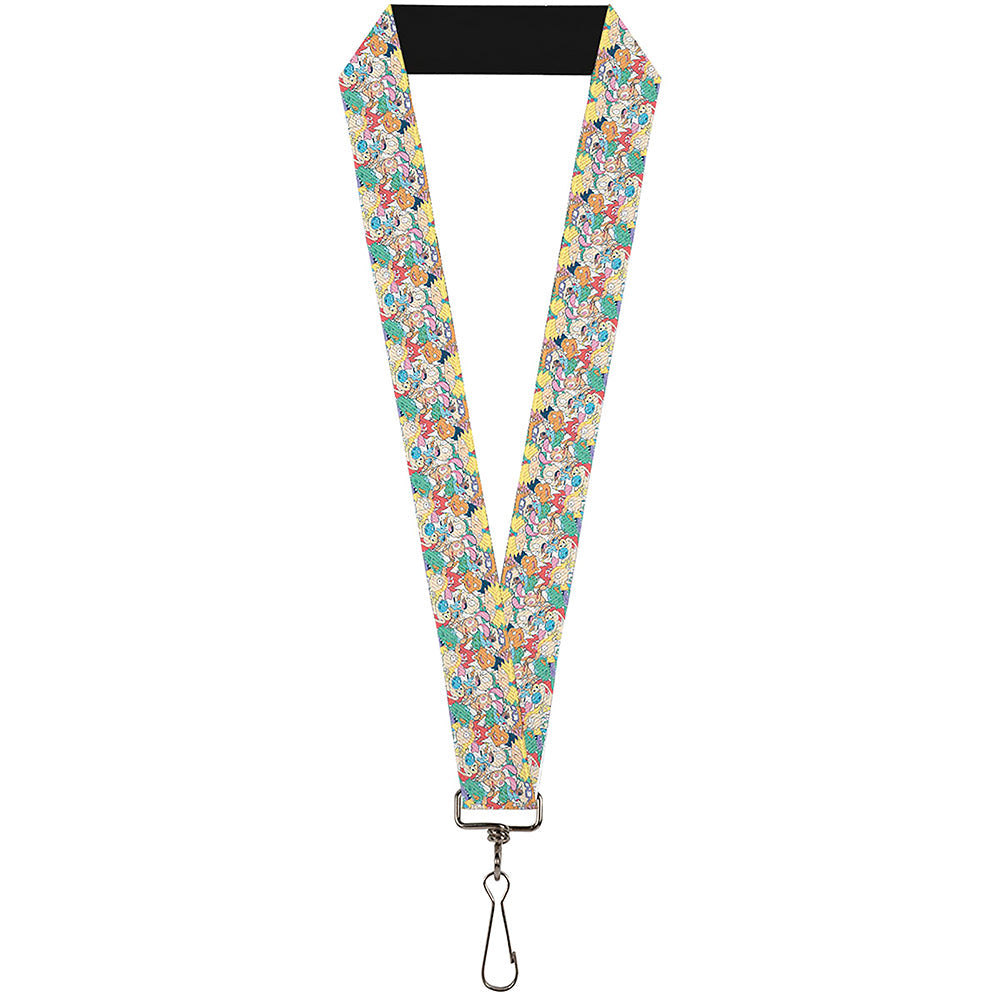 Lanyard - 1.0" - Nick 90's Rewind 8-Character Mash Up Collage White