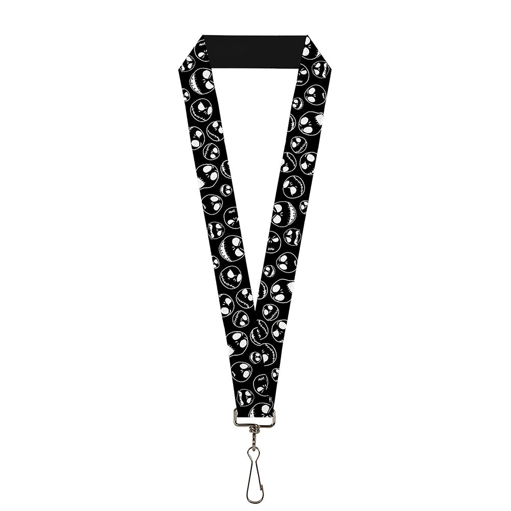 Lanyard - 1.0" - Jack Outline Expressions Scattered Black White