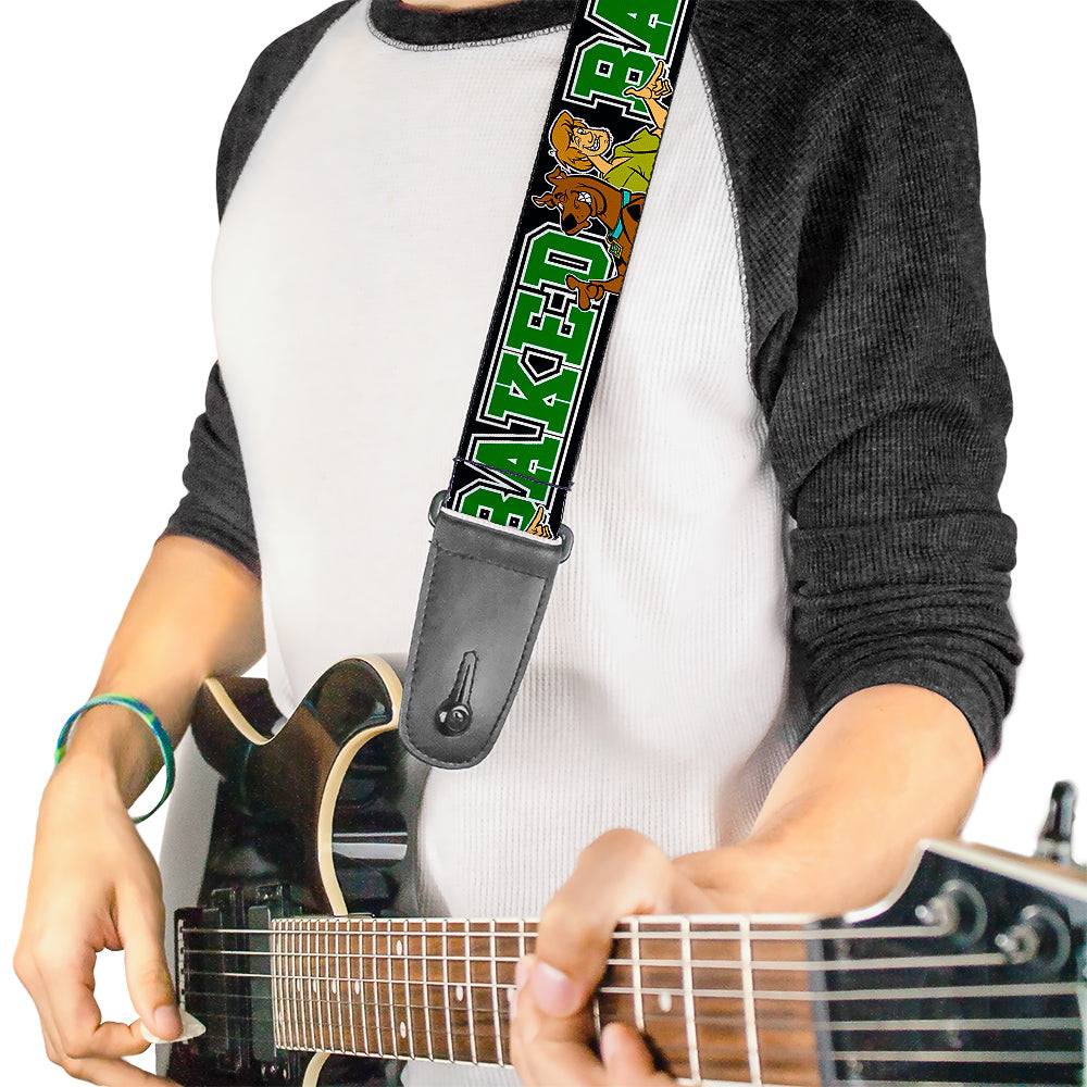 Guitar Strap - Scooby Doo & Shaggy Pose BAKED Black Green