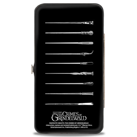 Hinged Wallet - Fantastic Beasts The Crimes of Grindelwald Elder Wand + 9-Wands Black White