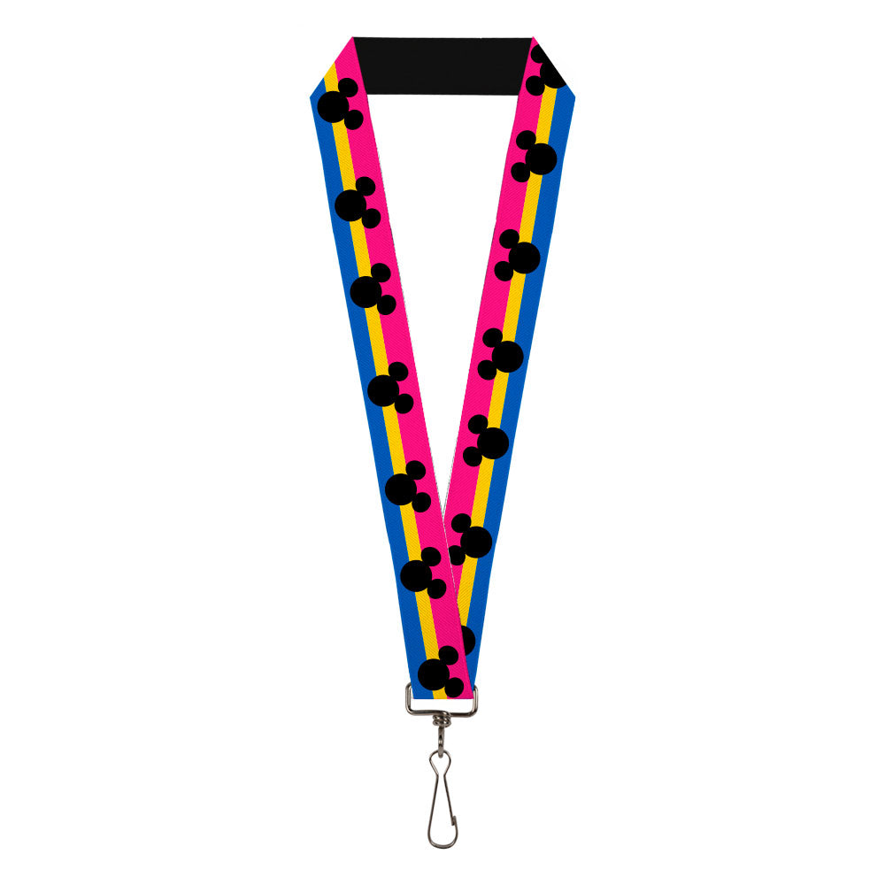 Lanyard - 1.0" - Mickey Mouse Ears Icon Pansexual Pride Flag