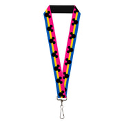 Lanyard - 1.0" - Mickey Mouse Ears Icon Pansexual Pride Flag