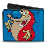 Bi-Fold Wallet - The Ren & Stimpy Show Ren and Stimpy Behind Pose Blue