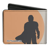 Bi-Fold Wallet - Star Wars The Child Sleeping Pod + The Mandalorian Silhouette Grays Orange