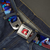 Ariel CLOSE-UP Full Color Seatbelt Belt - The Little Mermaid Ariel & Eric Boat Scenes Webbing