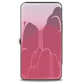 Hinged Wallet - Mulan Sword Action Pose + Landscape Pinks