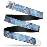 Winnie the Pooh Eeyore Expression Close-Up Blue Seatbelt Belt - Winnie the Pooh Eeyore Text and Expression Close-Up Dot Blues Webbing