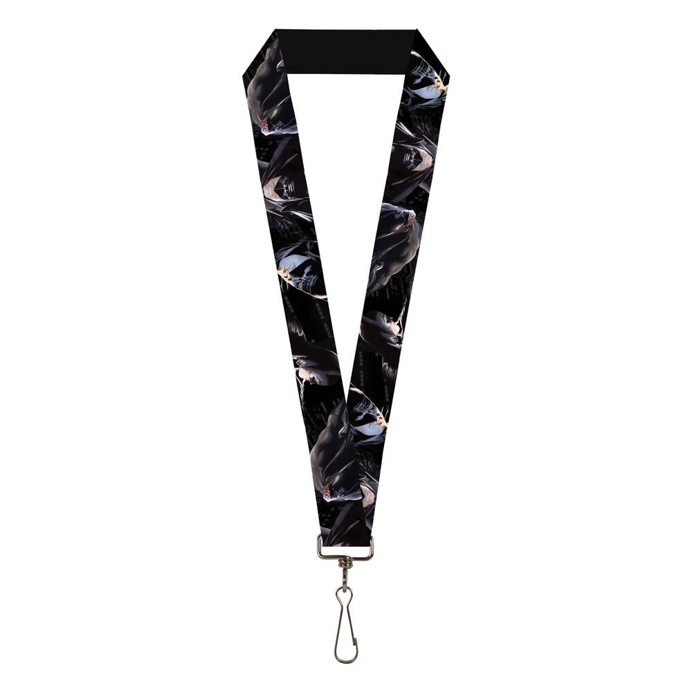 Lanyard - 1.0" - Batman 4-Vivid Action Poses Black