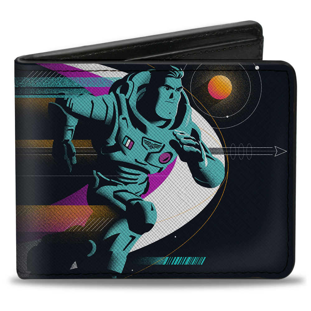 Bi-Fold Wallet - Lightyear Buzz Running Pose Black Teal Orange