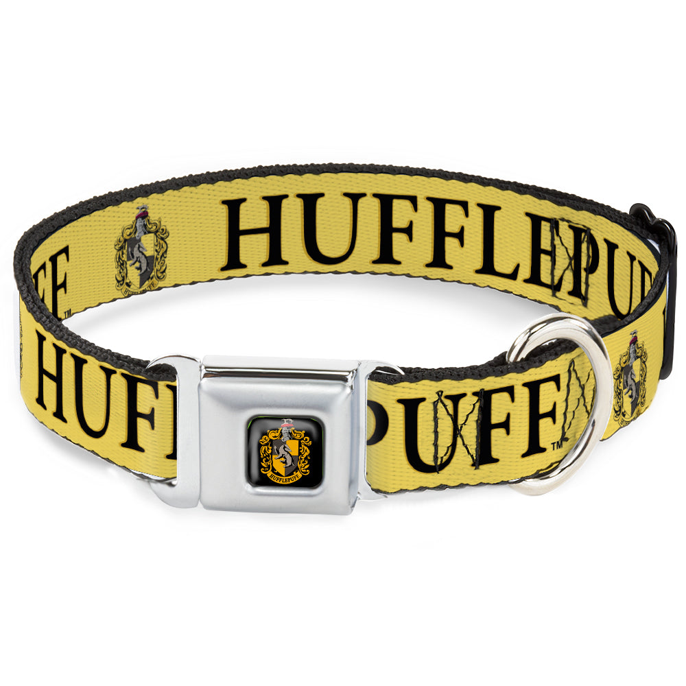 Hufflepuff Crest Full Color Seatbelt Buckle Collar - Harry Potter HUFFLEPUFF & Crest Yellow/Black