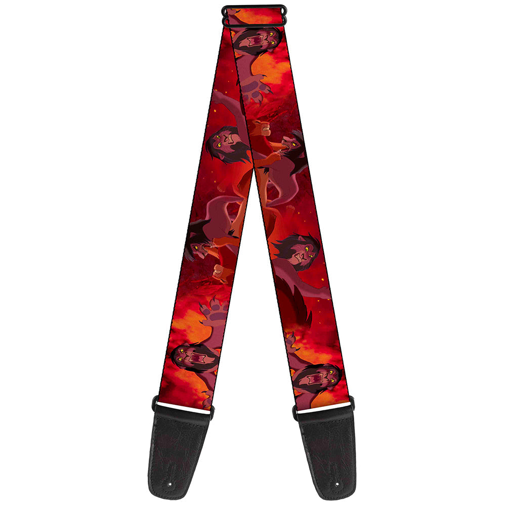 Guitar Strap - Simba Scar Battle Scene Fiery Red