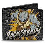 Bi-Fold Wallet - ROCKSTEADY Break Through Pose WHO ORDERED THE BEATDOWN Blocks Black Grays Gold