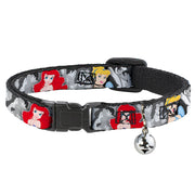 Cat Collar Breakaway - Princess Pose Princess & Prince Scene Grays Multi Color