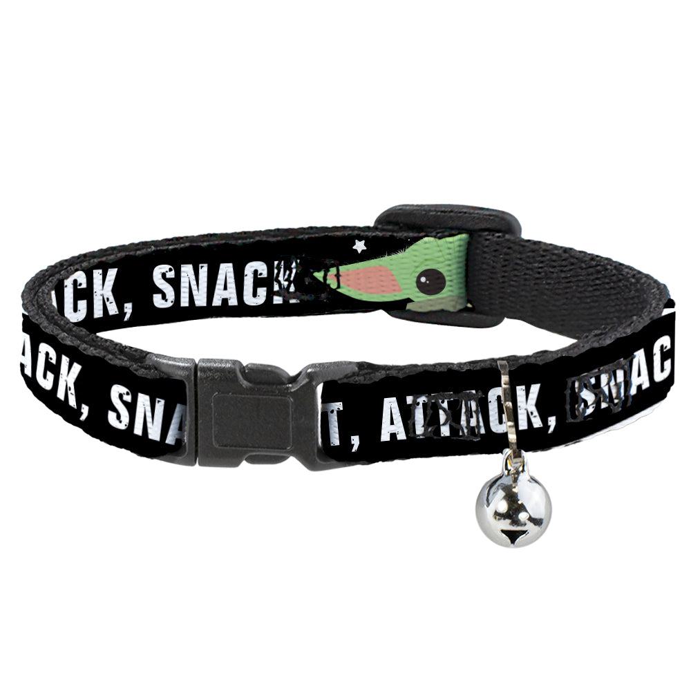 Cat Collar Breakaway - Star Wars The Child Chibi Face PROTECT ATTACK SNACK Black White