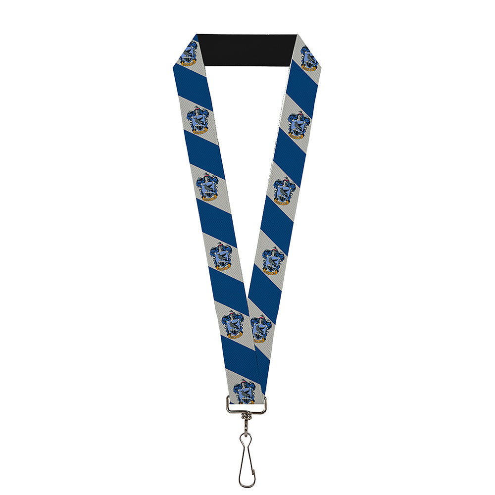 Lanyard - 1.0" - RAVENCLAW Crest Diagonal Stripe Gray Blue