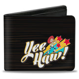 Bi-Fold Wallet - Toy Story Jessie YEE HAW! Pose Stars Wood Grain Browns