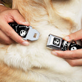 Jack Expressions/Bones Scattered Full Color Black/White Seatbelt Buckle Collar - Jack Expressions/Bones Scattered Black/White