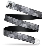 Jack Expression5 Black Silver Seatbelt Belt - Nightmare Before Christmas Jack Expression Stacked Grays Webbing