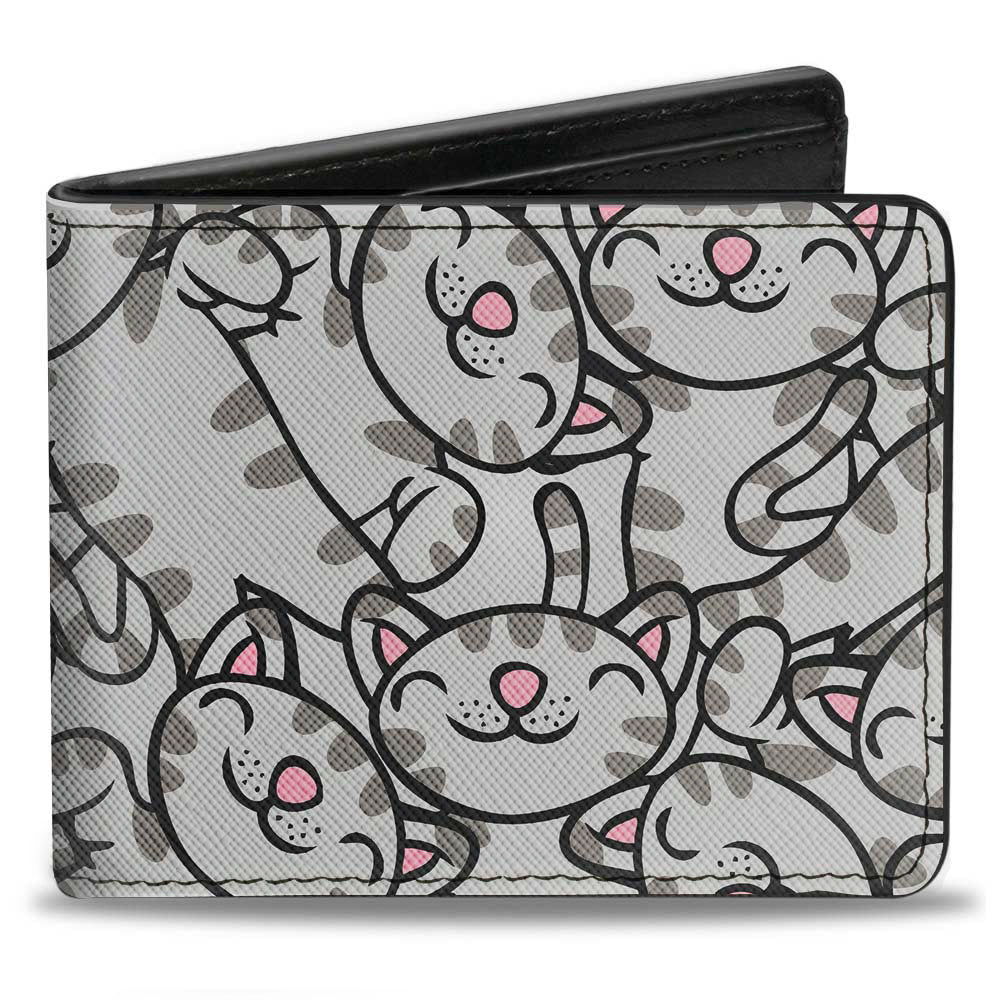 Bi-Fold Wallet - Soft Kitty Poses Stacked