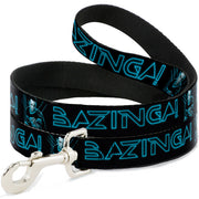 Dog Leash - Sheldon/BAZINGA! Black/Blue Glow