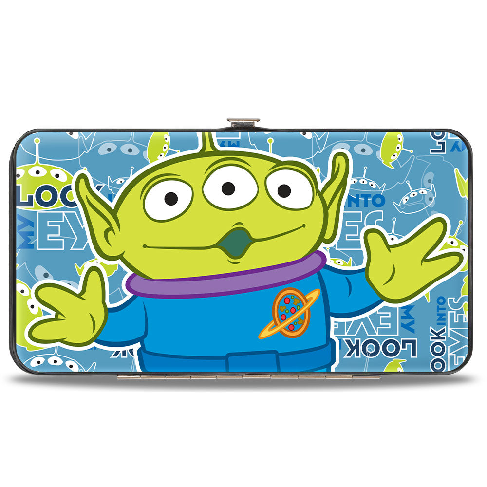 Hinged Wallet - Toy Story Alien Pose LOOK INTO MY EYES Icons Blues Greens