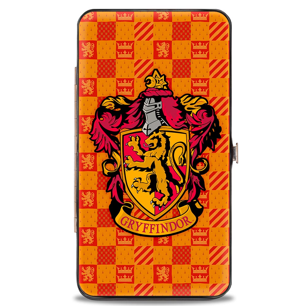 Hinged Wallet - Harry Potter GRYFFINDOR Crest Heraldry Checkers Golds Reds