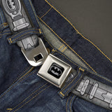 Batman Full Color Black Silver Black Seatbelt Belt - Batman Utility Belt Grays Webbing