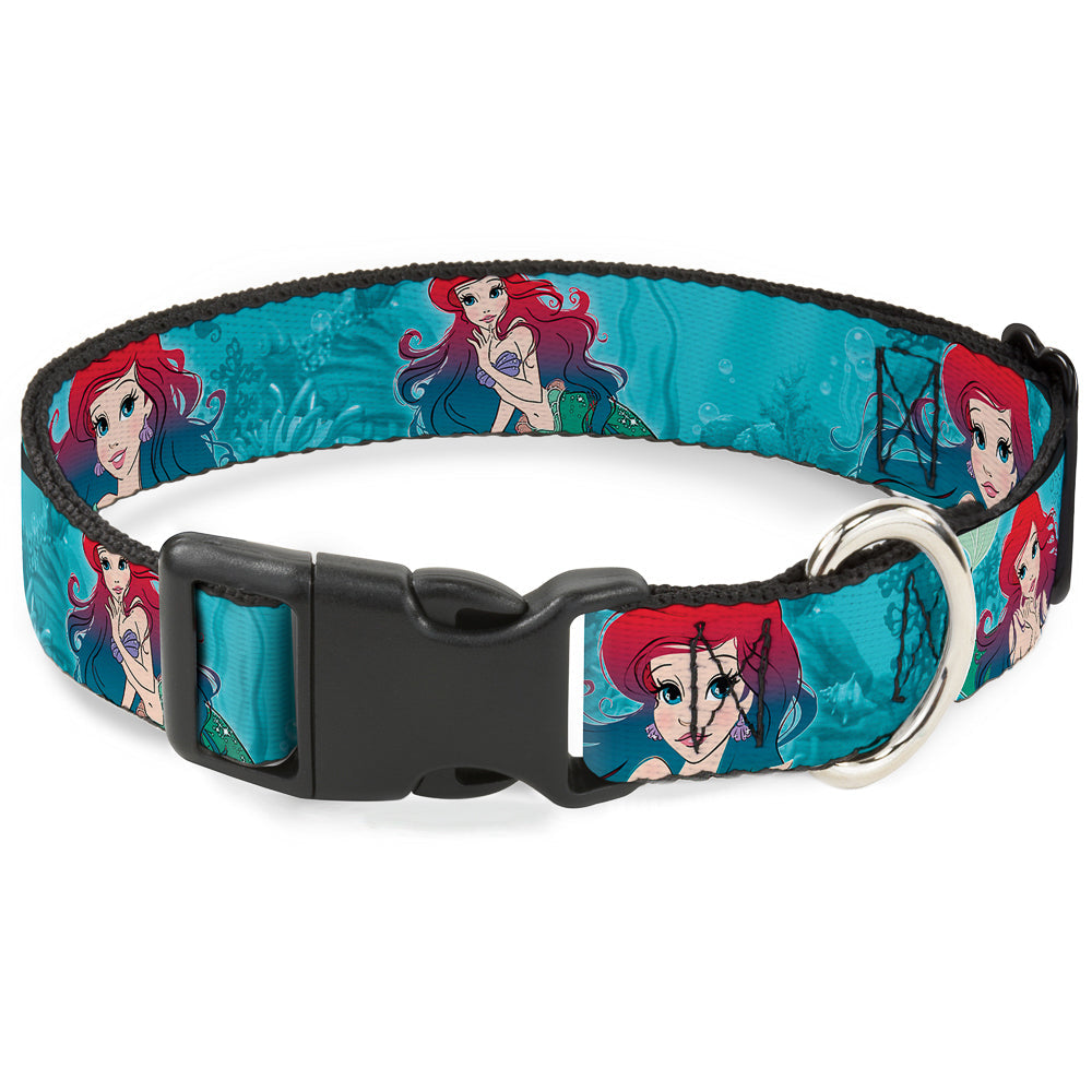 Plastic Clip Collar - Ariel Poses Coral & Castle Blues/Reds