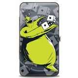 Hinged Wallet - Oogie Boogie Rolling Dice Pose + Scattered Dice Grays