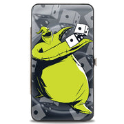 Hinged Wallet - Oogie Boogie Rolling Dice Pose + Scattered Dice Grays