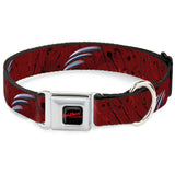 A NIGHTMARE ON ELM STREET Full Color Black/Blood Splatter Reds Seatbelt Buckle Collar - A NIGHTMARE ON ELM STREET/Freddy's Hand Scratching Reds/Black/Gray