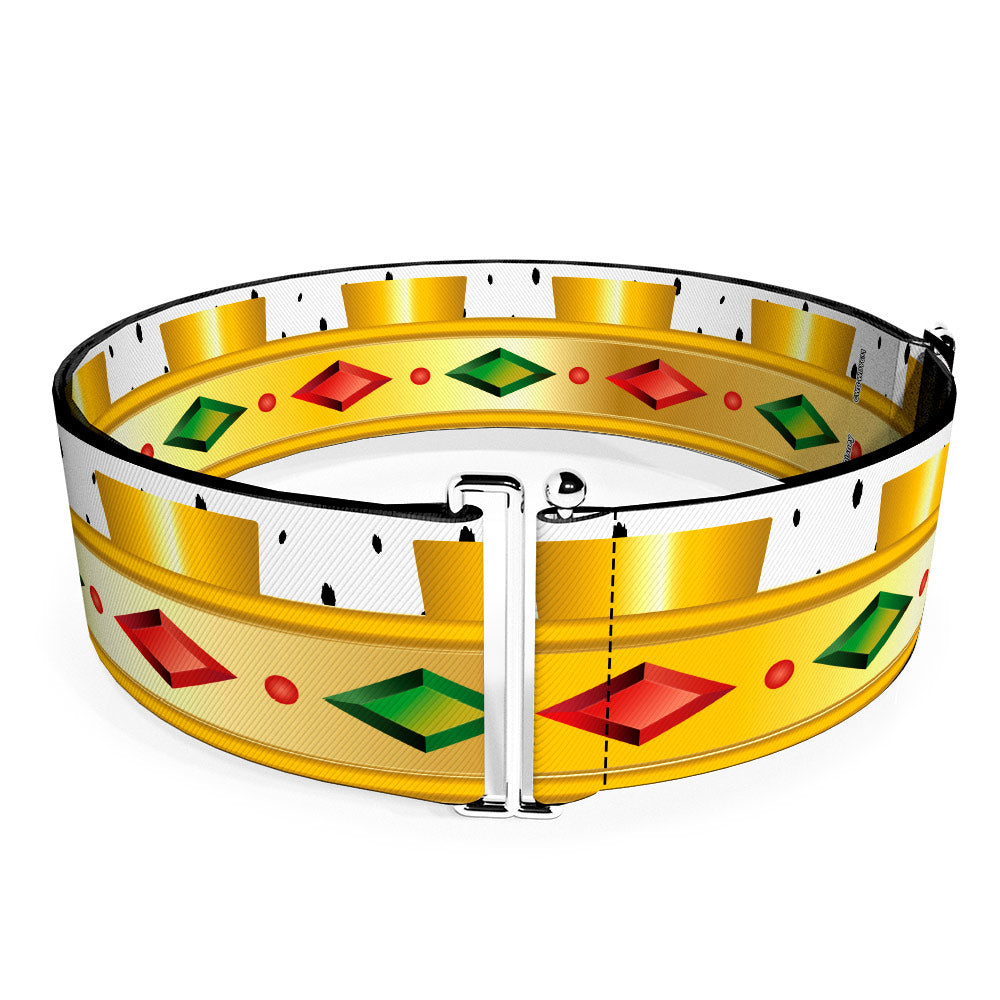 Cinch Waist Belt - Robin Hood Prince John Crown Bounding White Gold Red Green