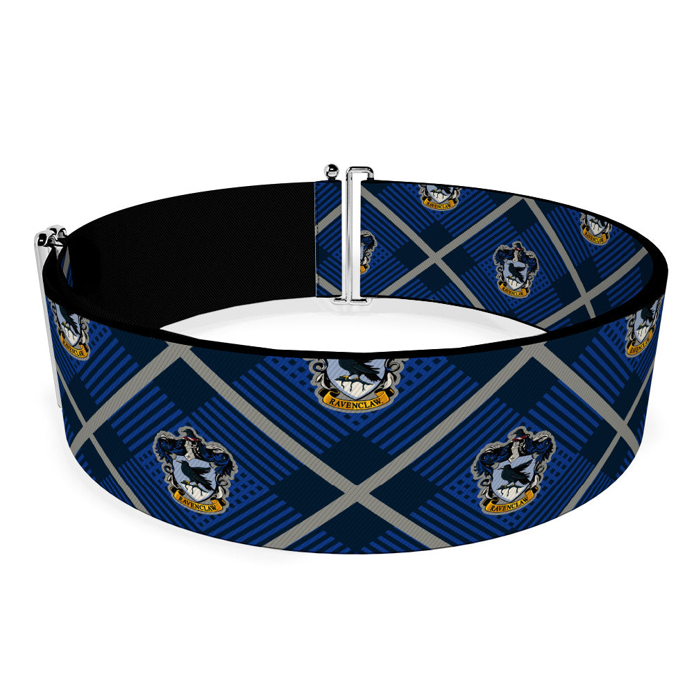 Cinch Waist Belt - Harry Potter Ravenclaw Crest Plaid Blues Gray