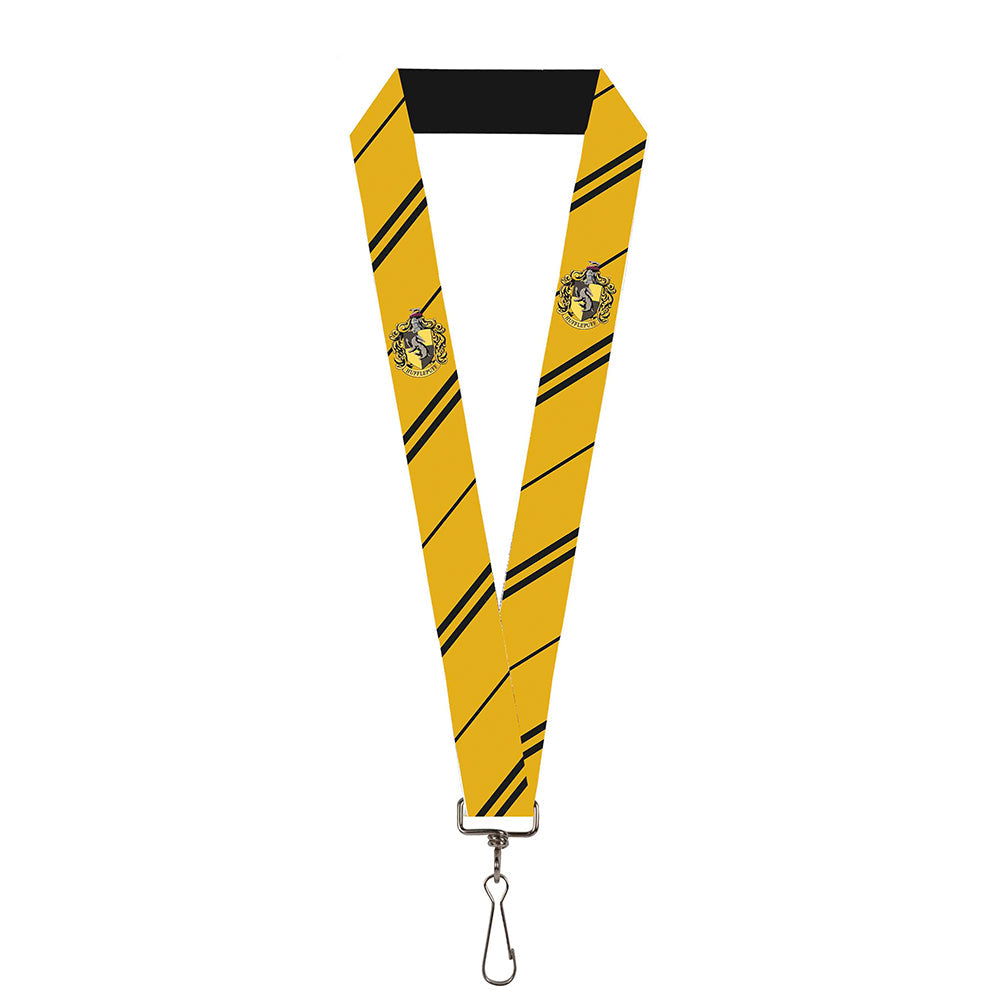 Lanyard - 1.0" - HUFFLEPUFF Crest Stripe Yellow Black