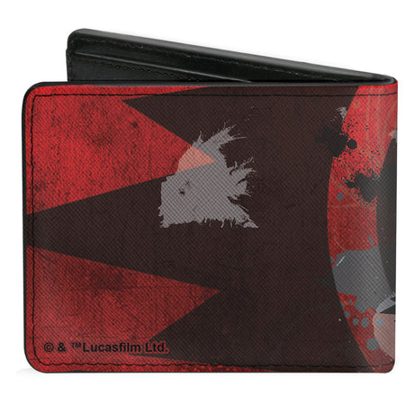 Bi-Fold Wallet - Star Wars The Clone Wars Darth Maul Action Pose Splatter Reds Grays