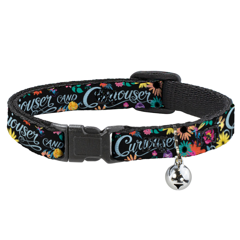 Cat Collar Breakaway - CURIOUSER AND CURIOUSER Flowers of Wonderland Collage