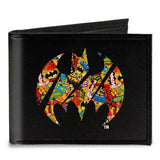 Canvas Bi-Fold Wallet - Bat Signal Black Logos Stacked