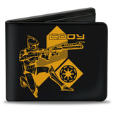 Bi-Fold Wallet - Star Wars The Clone Wars CODY Pose + Logo Black Yellow