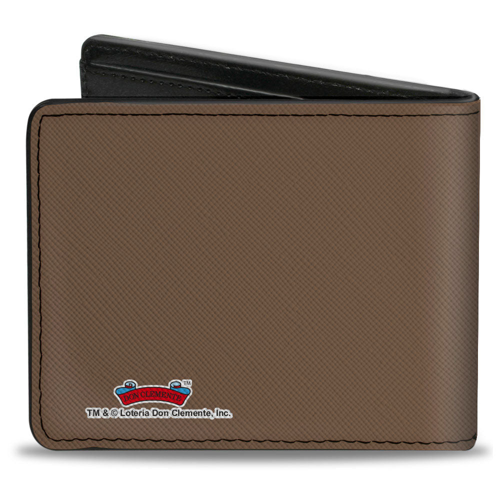 Bi-Fold Wallet - Loteria EL ALACRAN Scorpion Logo Brown