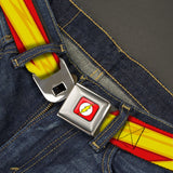 Flash Logo Full Color Red White Yellow Seatbelt Belt - The Flash Bolt Stripe Reds/Yellows Webbing