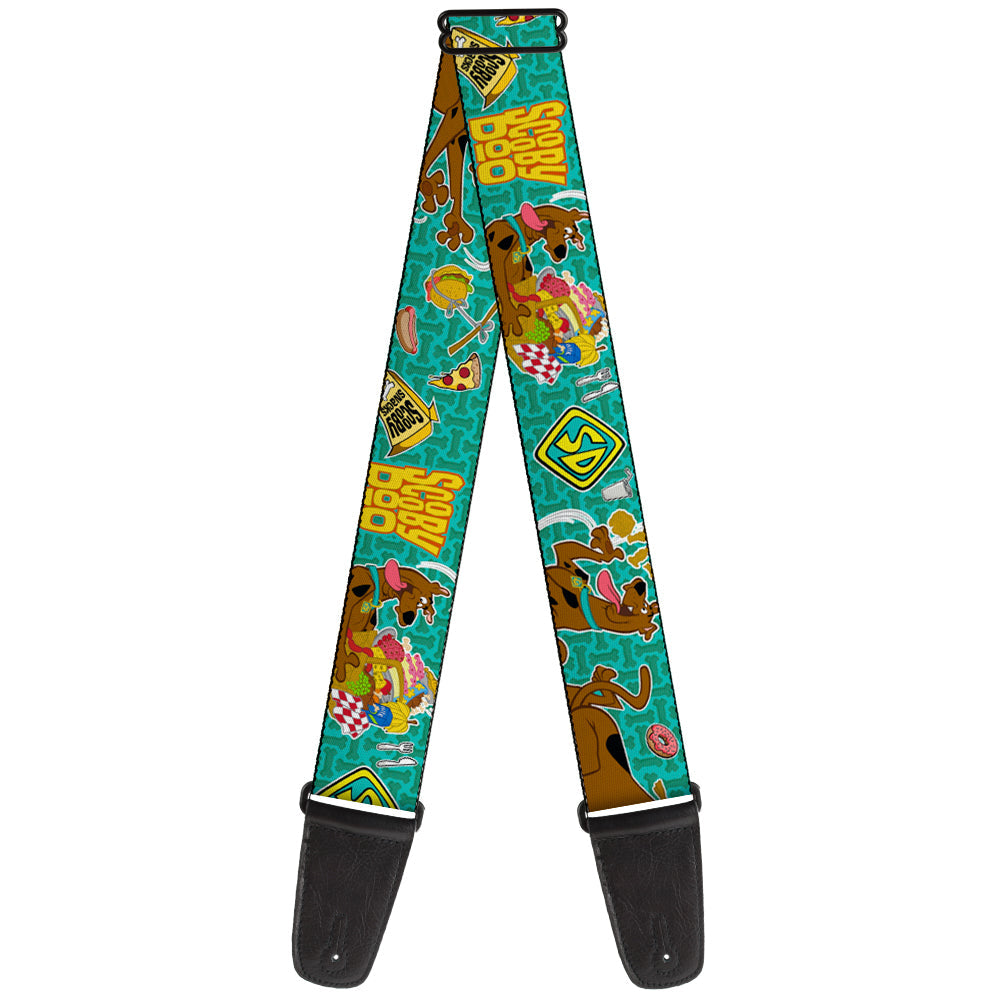 Guitar Strap - Scooby Doo & Snacks Bone Monogram Blues