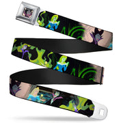 Maleficent Face2 Full Color Light Pink Glow Seatbelt Belt - Princess Aurora & Maleficent Scenes Webbing