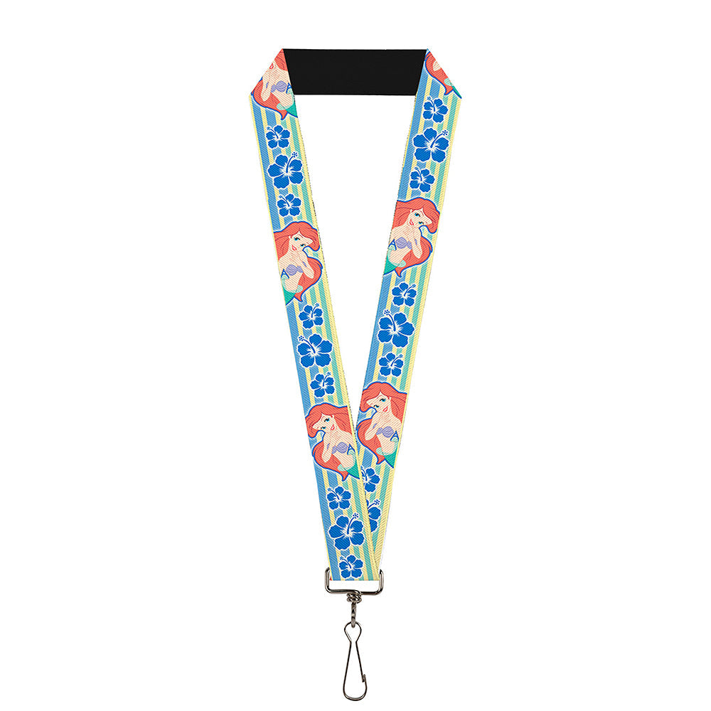 Lanyard - 1.0" - Ariel Poses Hibiscus Yellow Blues