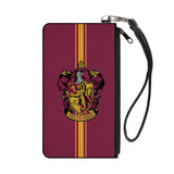 Canvas Zipper Wallet - LARGE - GRYFFINDOR Crest Vertical Stripe Burgundy Gold