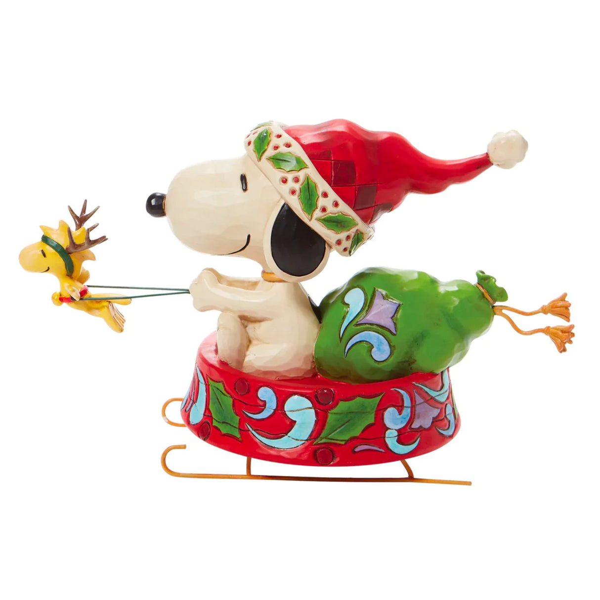 Jim Shore - Peanuts Santa Snoopy in Dog Bowl Sled "Dashing through the Holidays"