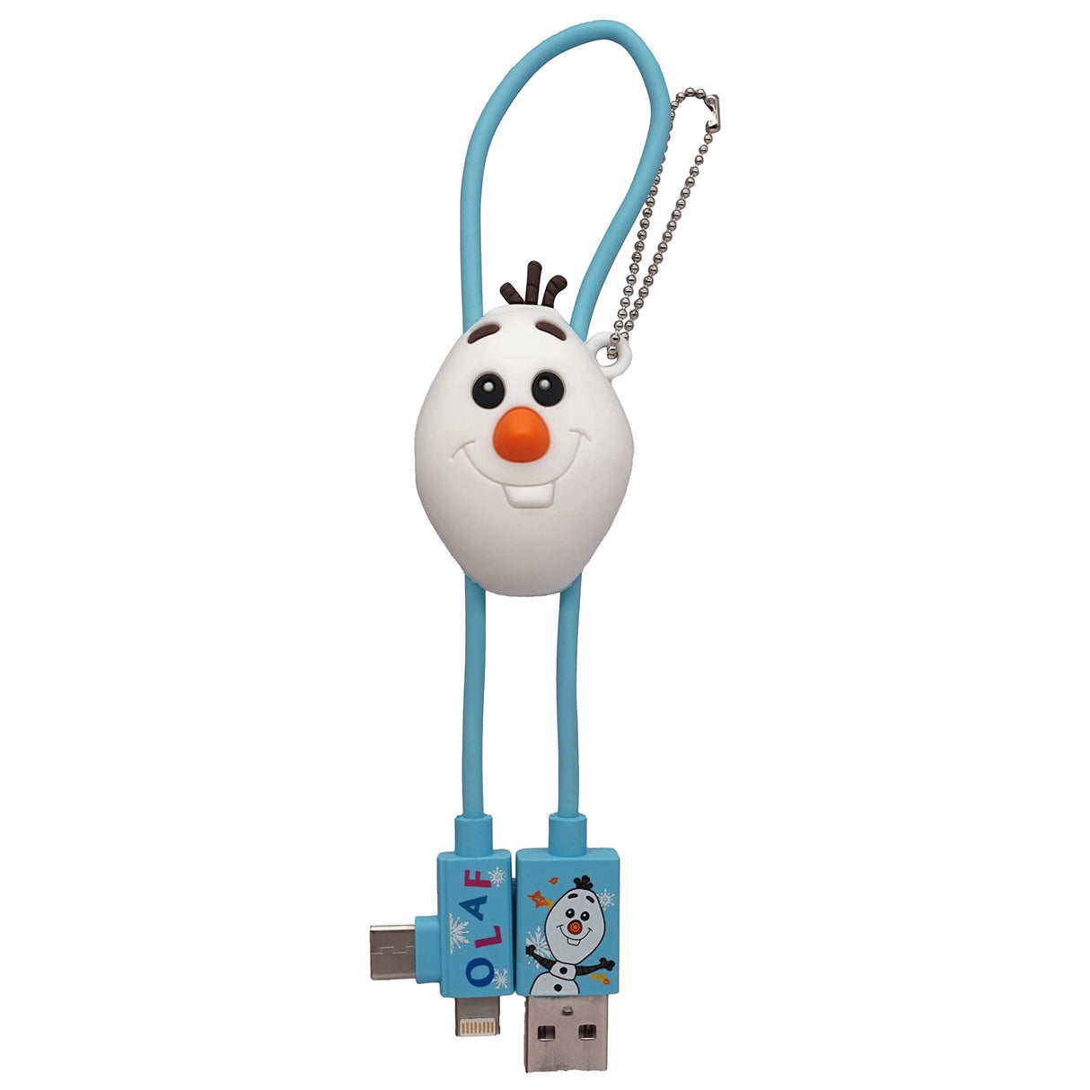 Disney Frozen Olaf USB Charging Cable with Type C and Micro USB Attachments