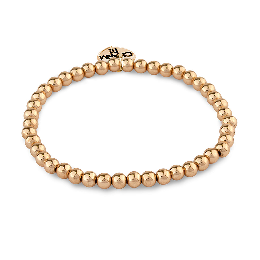 CHARM IT! - Starter Charm 4mm Bead Bracelet Gold